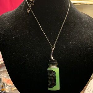 Just In Time Halloween Green Magic Potion Bottle Necklace